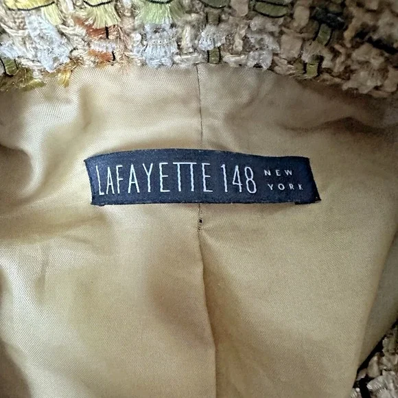 Lafayette 148 Boucle Tweed Cropped Jacket Women Small Wool Blend Multicolor Hook - Picture 4 of 13